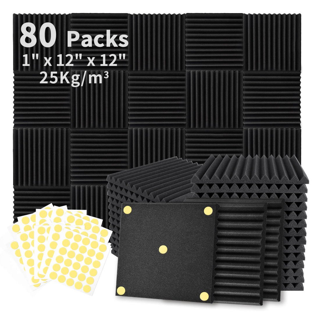 Focus0302H 80Pack1-inch Sound Absorbing Foam