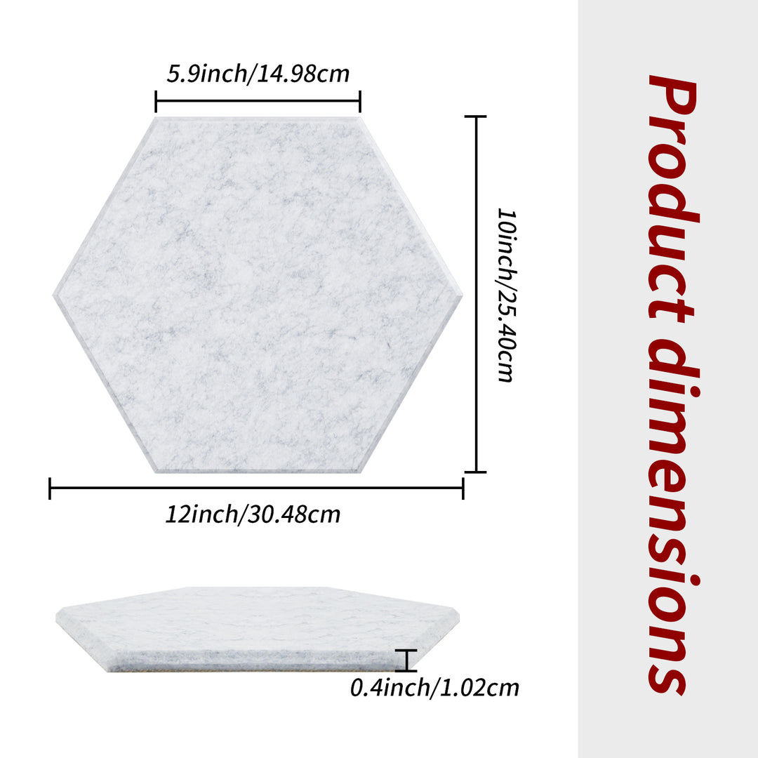 Focusound 3.5kg 6-Pack Peel & Stick Hexagon Soundproof Tiles