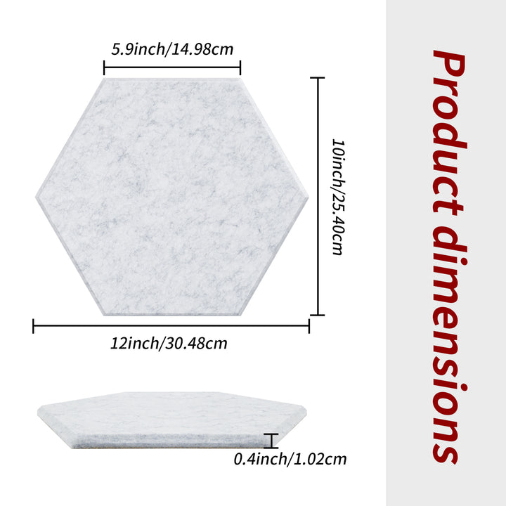 Focusound 3.5kg 6-Pack Peel & Stick Hexagon Soundproof Tiles