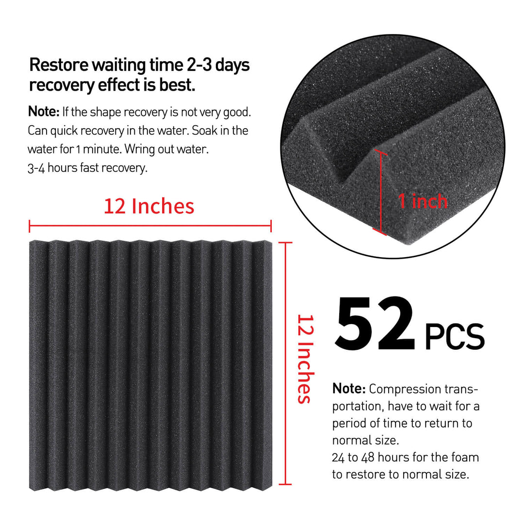 Focus0302F 52Pack1-inch Sound Absorbing Foam