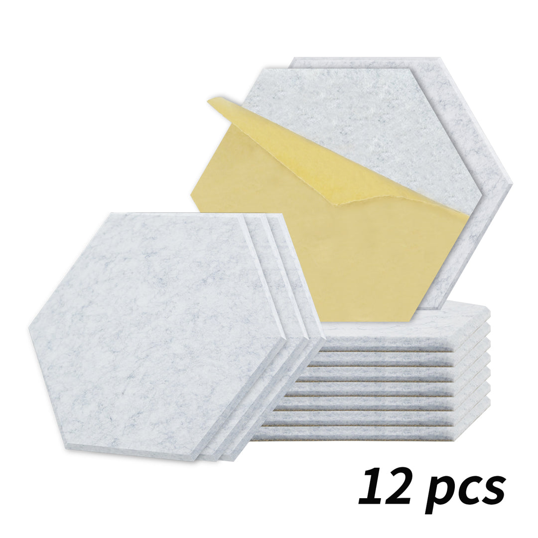 Focusound 3.5kg 6-Pack Peel & Stick Hexagon Soundproof Tiles