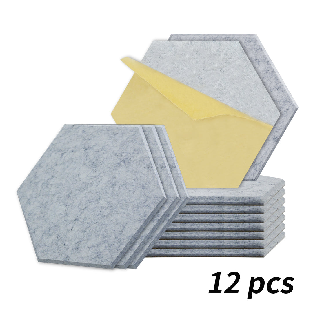 Focusound 3.5kg 6-Pack Peel & Stick Hexagon Soundproof Tiles