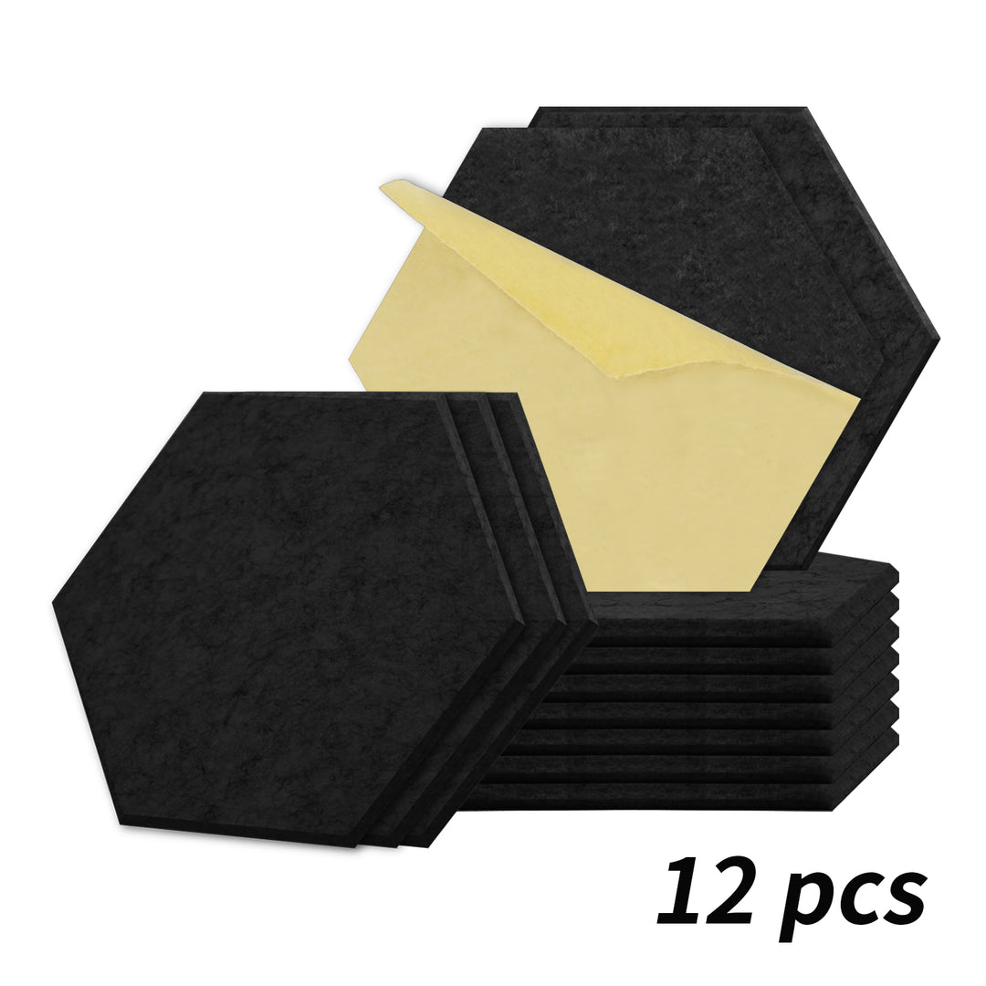 Focusound 3.5kg 6-Pack Peel & Stick Hexagon Soundproof Tiles